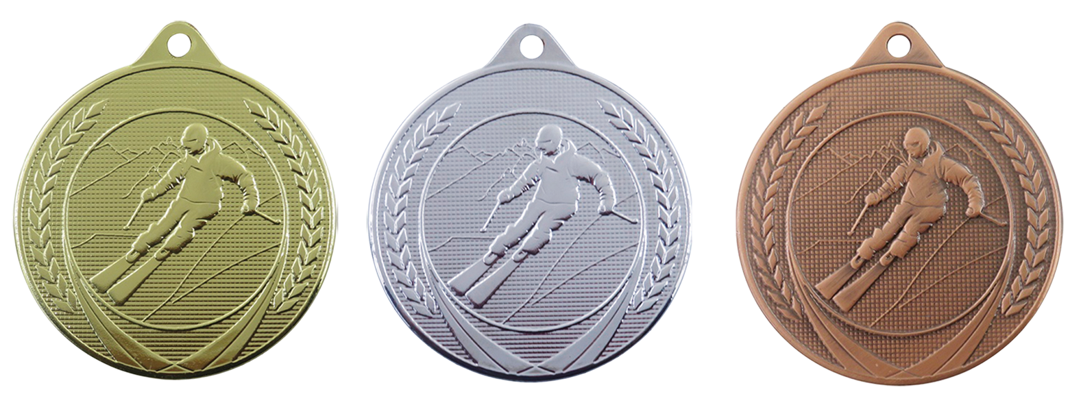 Skiën ME620 Medaille Ø 50 mm goud-zilver-brons Compleet